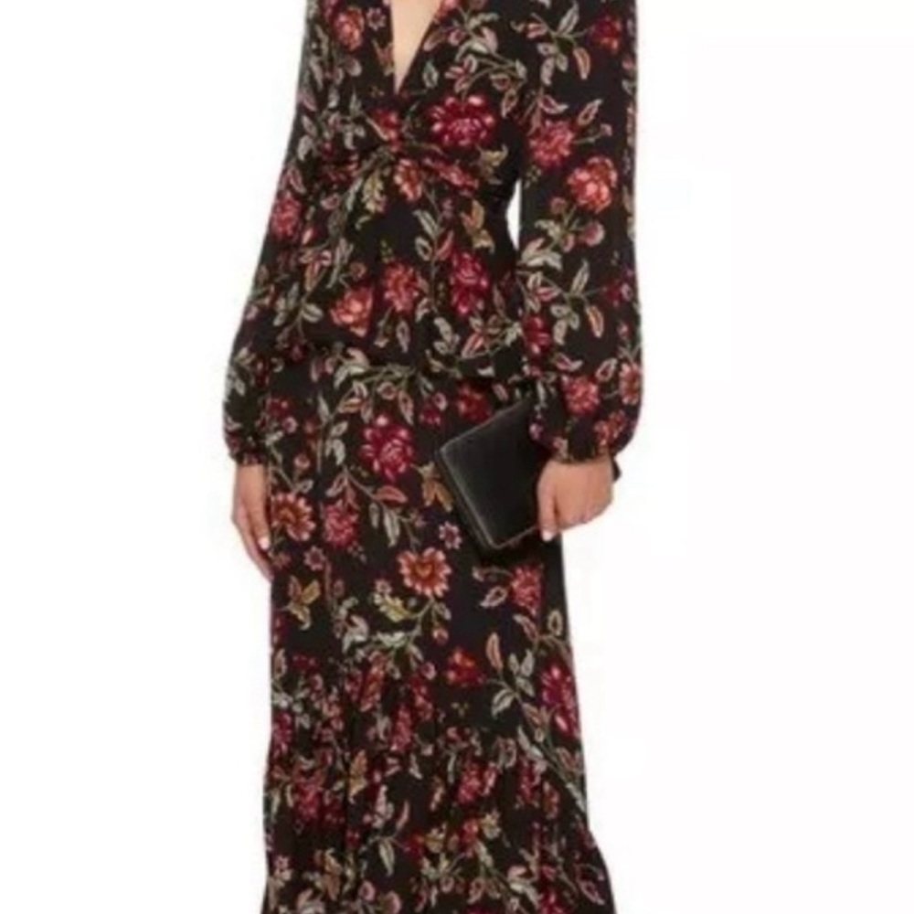 A.L.C. Stanwyck dress silk Floral Black Maxi Dress - size L (10)